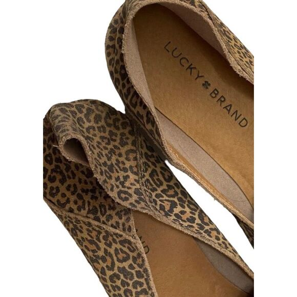 LUCKY BRAND Cahill Cheetah Print Soft Suede Leather Flats 9.5 - Picture 5 of 7